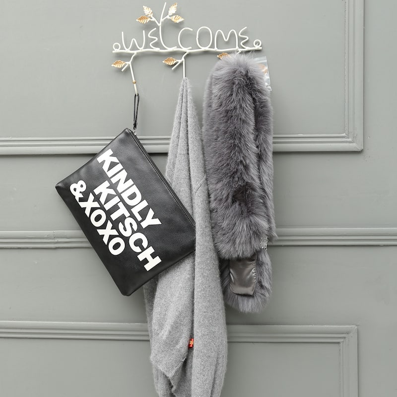 'Welcome' Wall-mounted 3-hook Hanging Organizer