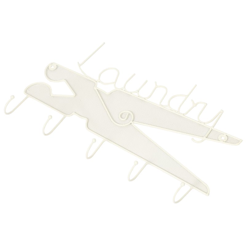 'Laundry' 5-hook Metal Wall-mounted Wall Hanging Organizer