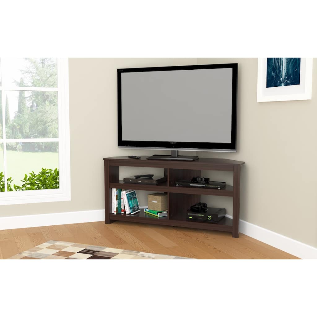 Inval Contemporary Espresso Corner TV Stand