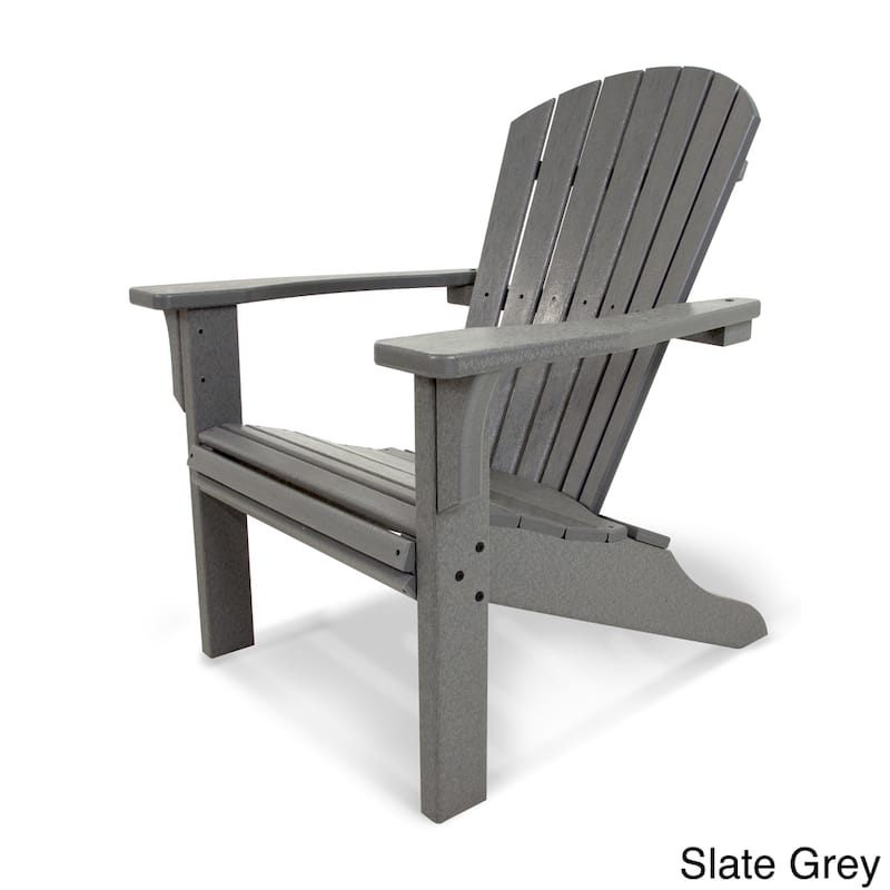 POLYWOOD Seashell Adirondack Chair - Slate Grey