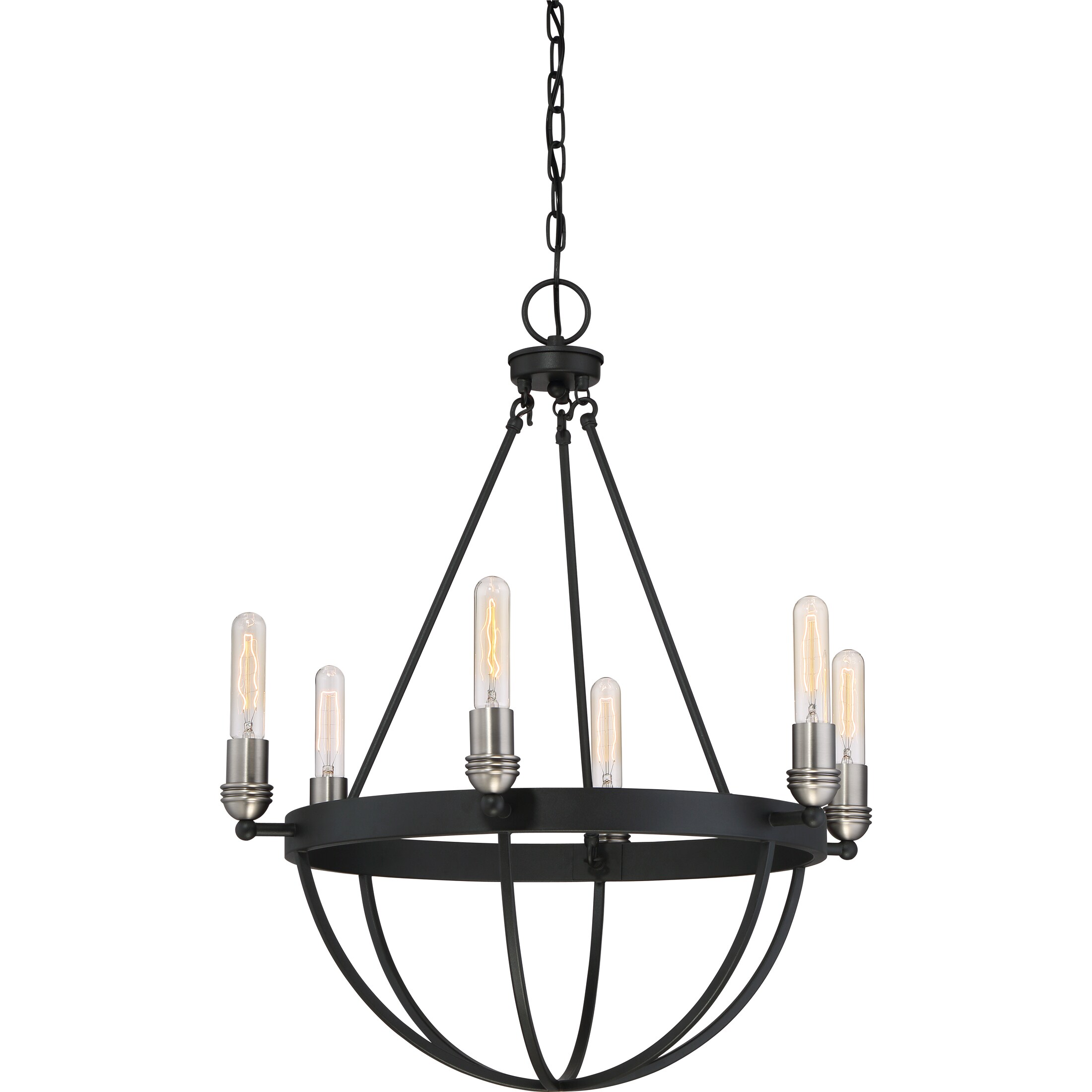 Quoize Basin 6-light Earth Black Finish Steel Chandelier (Large) - Chandeliers For Bedrooms by Overstock.com