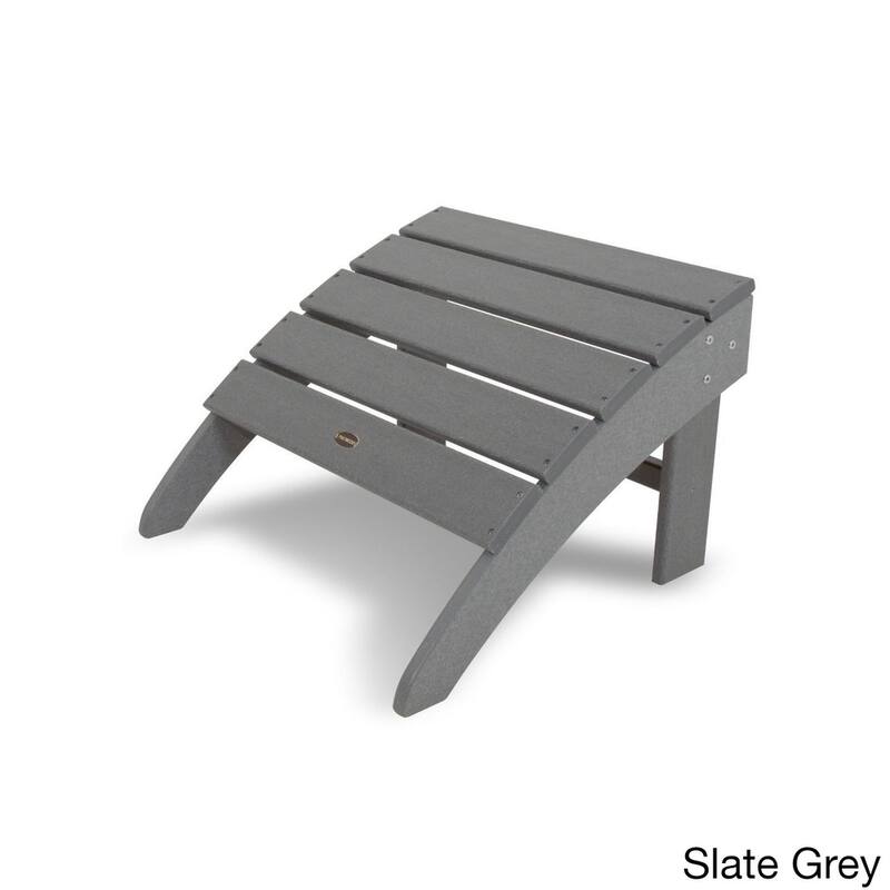 POLYWOOD South Beach Adirondack Chair Ottoman - Slate Grey