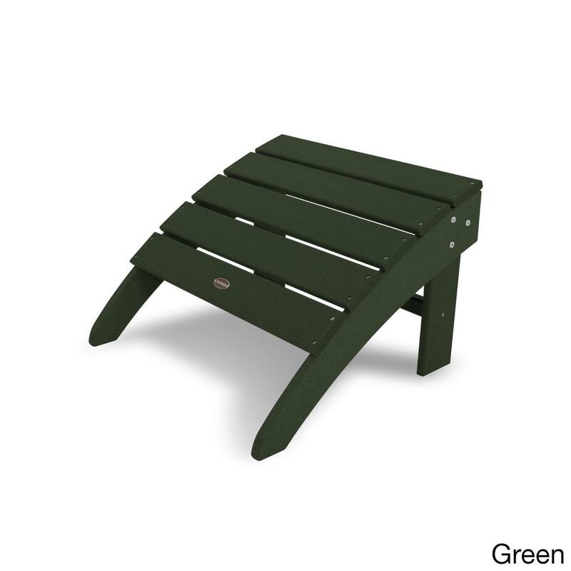 POLYWOOD South Beach Adirondack Chair Ottoman - Green