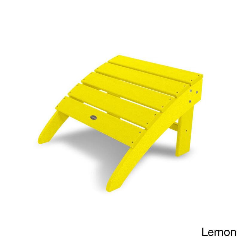 POLYWOOD South Beach Adirondack Chair Ottoman - Lemon