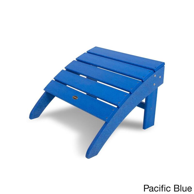 POLYWOOD South Beach Adirondack Chair Ottoman - Pacific Blue