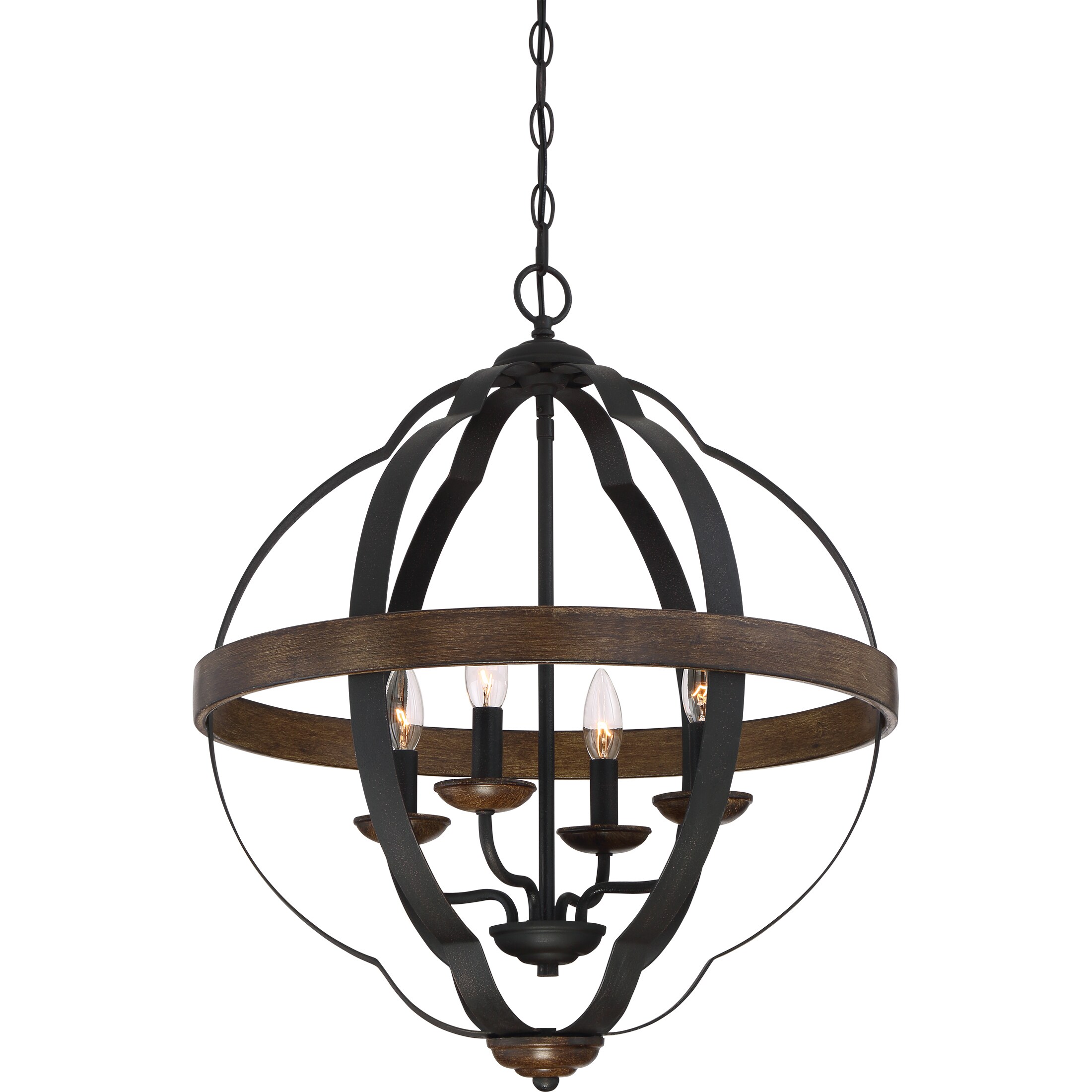 Quoize Siren Marcado Black Steel 4-light Cage Chandelier (Extra Large) - Chandeliers For Bedrooms by Overstock.com