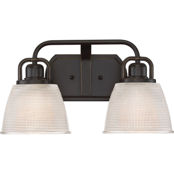 Shop Quoizel Dublin Palladian Bronze Steel and Glass 2light Bath Fixture Free Shipping Today
