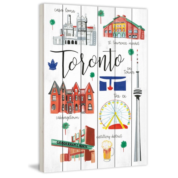 Marmont Hill - Handmade Toronto Life Painting Print on White Wood