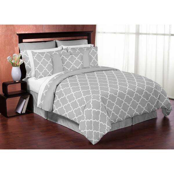 Shop Sweet Jojo Designs Grey And White Trellis Collection Unisex 3