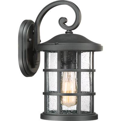 Quoize Crusade Earth Black GU24-base CFL Medium Wall Lantern