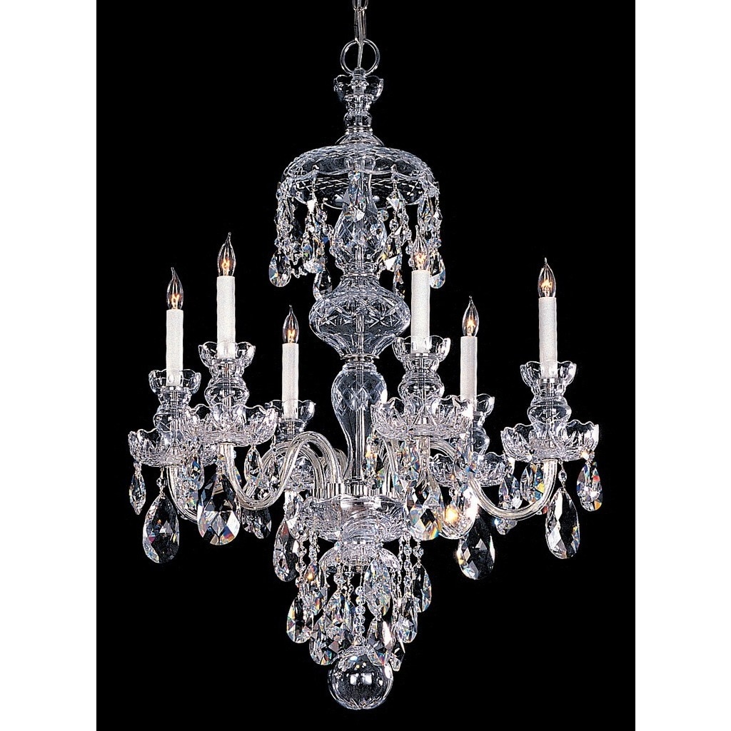 Crystorama Traditional Crystal Collection 6-light Polished Chrome/Crystal Chandelier - Chandeliers For Bedrooms by Overstock.com