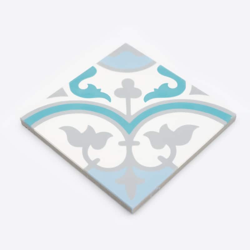 Handmade Casa in Blue, Green, Grey Tile, Pack of 12 (Morocco)
