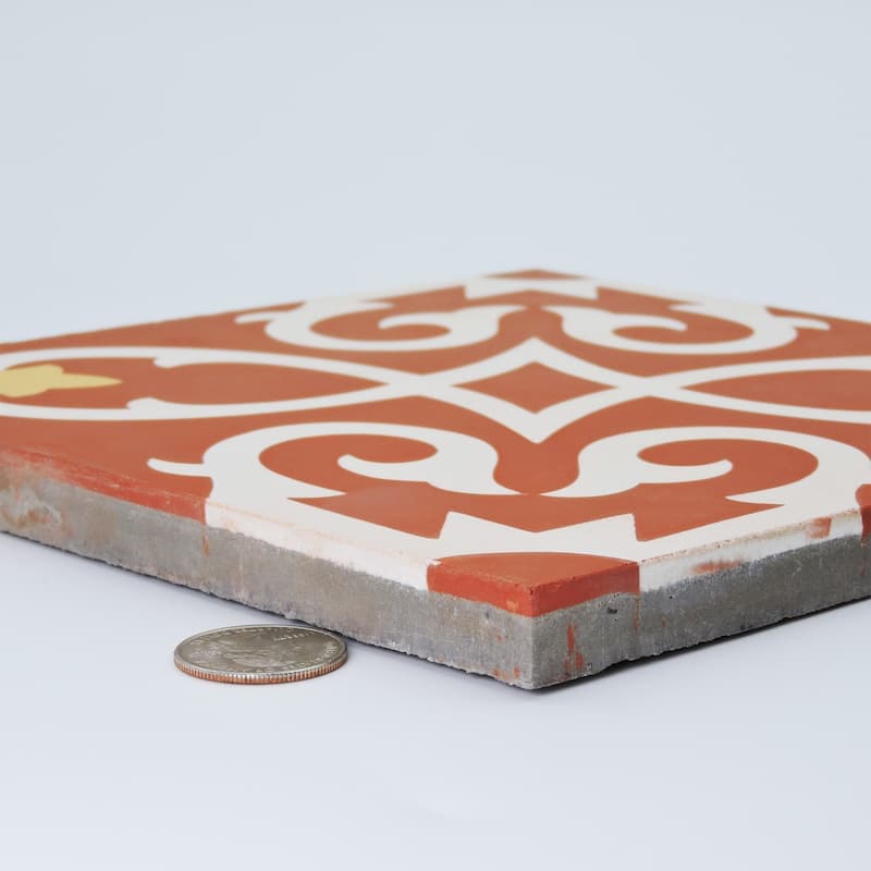 Handmade Agadir Red, Yellow, White Tile, Pack of 12 (Morocco)