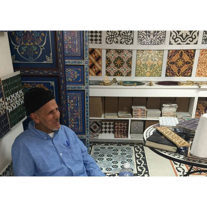 Handmade Oujda in Navy Blue and White Tile, Pack of 12 (Morocco)