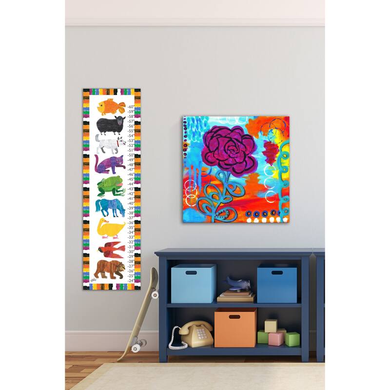 Marmont Hill - 'Purple Flower' by Jill Lambert Painting Print on Wrapped Canvas - Multi-Color