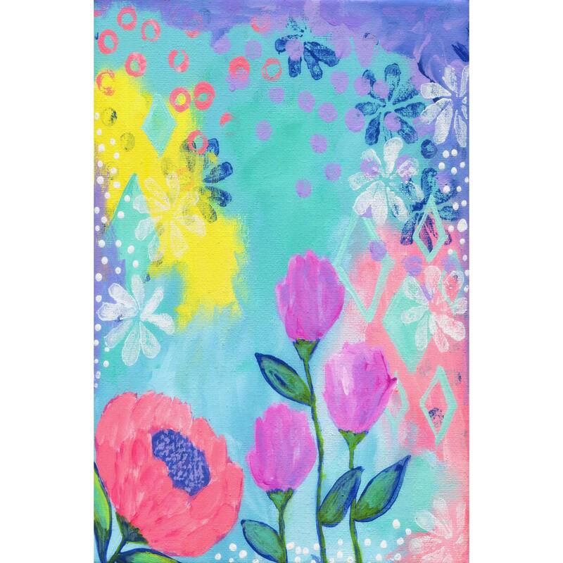 Marmont Hill - 'Lenas Garden' by Jill Lambert Painting Print on Wrapped Canvas - Multi-Color - 16 x 24