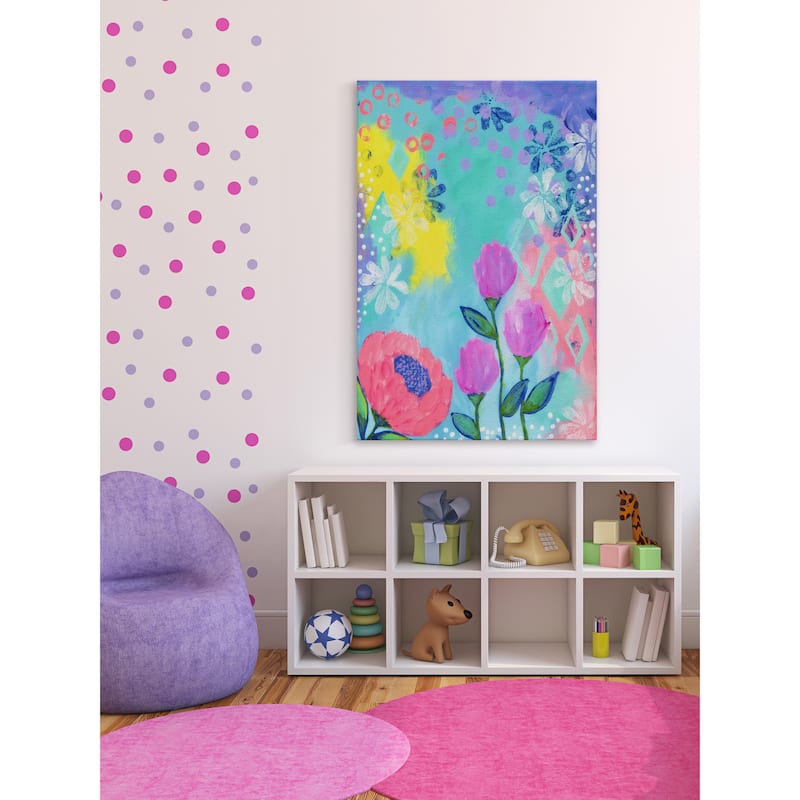 Marmont Hill - 'Lenas Garden' by Jill Lambert Painting Print on Wrapped Canvas - Multi-Color