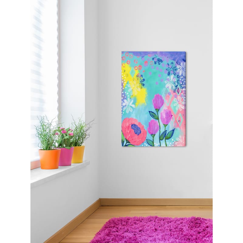 Marmont Hill - 'Lenas Garden' by Jill Lambert Painting Print on Wrapped Canvas - Multi-Color