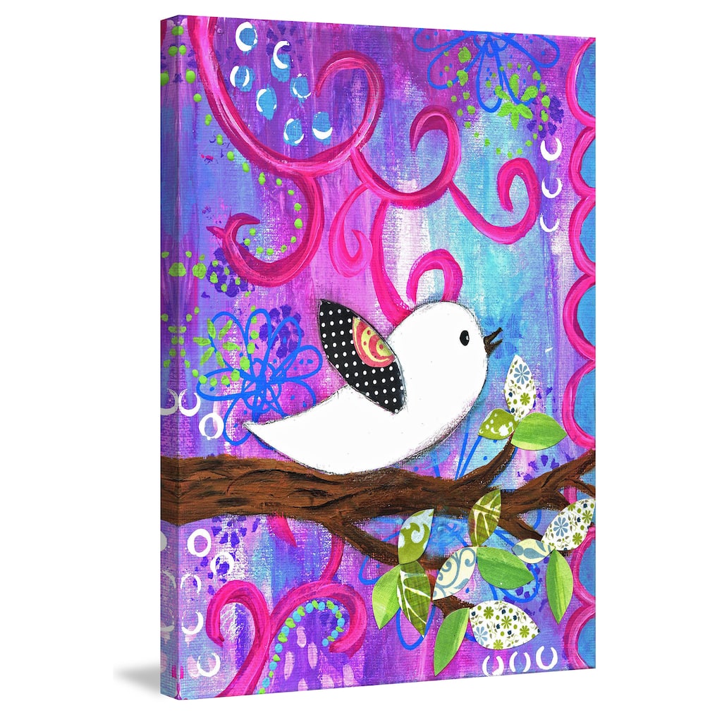 Marmont Hill - 'White Bird' by Jill Lambert Painting Print on Wrapped Canvas - Multi-Color