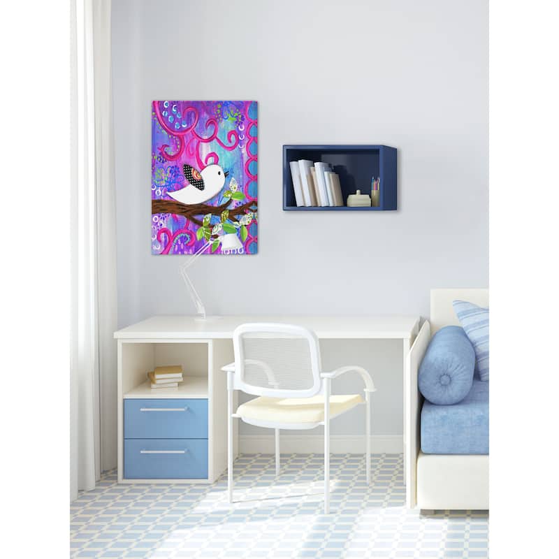 Marmont Hill - 'White Bird' by Jill Lambert Painting Print on Wrapped Canvas - Multi-Color
