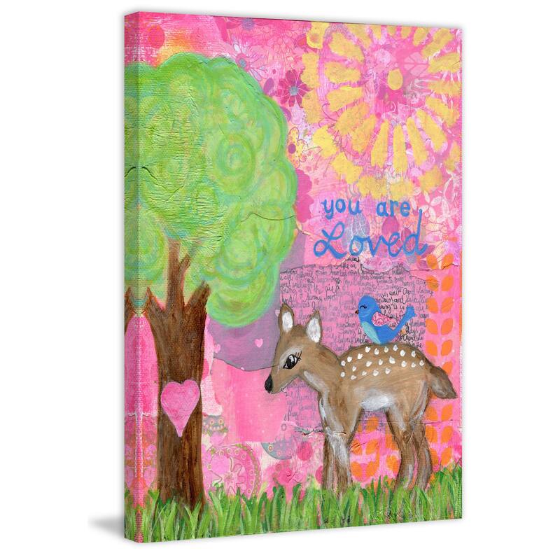 Marmont Hill - 'You Are Loved Fawn' by Jill Lambert Painting Print on Wrapped Canvas - Multi-Color
