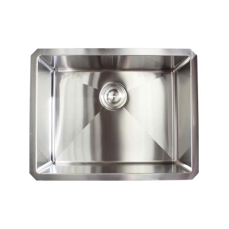 23-inch Stainless Steel 15mm Radius Single Bowl 16 Gauge Undermount Kitchen Sink Complete Combo Accessories