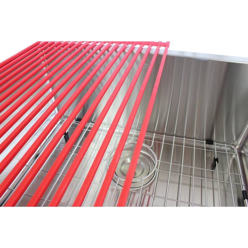 23-inch Stainless Steel 15mm Radius Single Bowl 16 Gauge Undermount Kitchen Sink Complete Combo Accessories