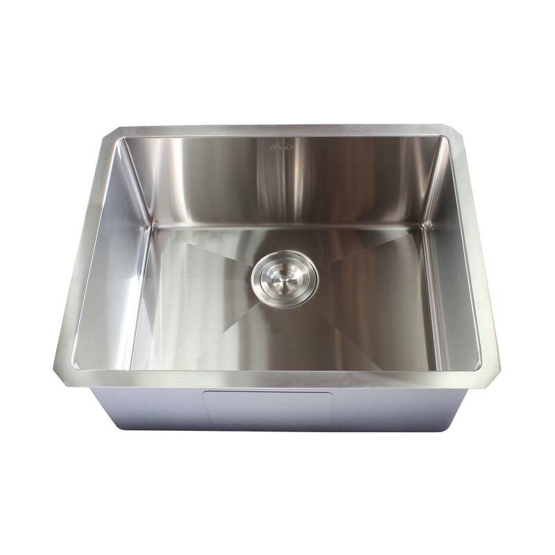 23-inch Stainless Steel 15mm Radius Single Bowl 16 Gauge Undermount Kitchen Sink Complete Combo Accessories