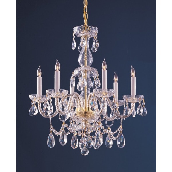 Crystorama Traditional Crystal Collection 6 Light Polished Brass Crystorama Traditional Crystal Collection 6 Light Polished Brass Swarovski Strass Chandelier