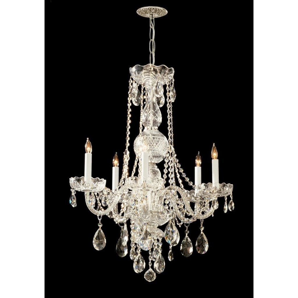 Crystorama Traditional Crystal Collection 5-light Polished Brass/Crystal Chandelier - Chandeliers For Bedrooms by Overstock.com