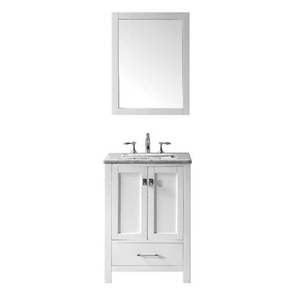 Eviva Aberdeen White Carrera Countertop 24-inch Transitional White Bathroom Vanity