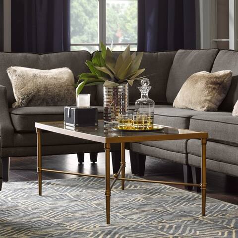 Madison Park Signature Porter Modern Glam Bronze Rectangle Coffee Table
