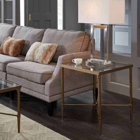 Madison Park Signature Porter Modern Glam Bronze End Table - 22Wx22Dx24H"