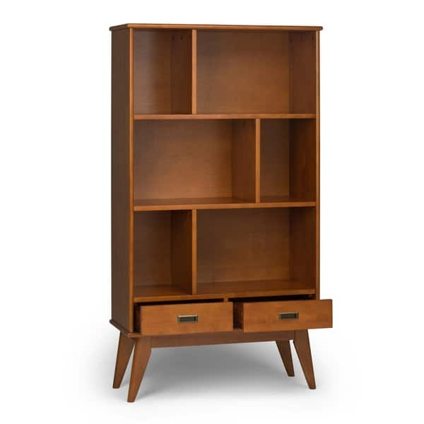 Wyndenhall Tierney Solid Hardwood Mid Century Modern Wide Bookcase 35 W X 14 D X 64 H Overstock 13917125