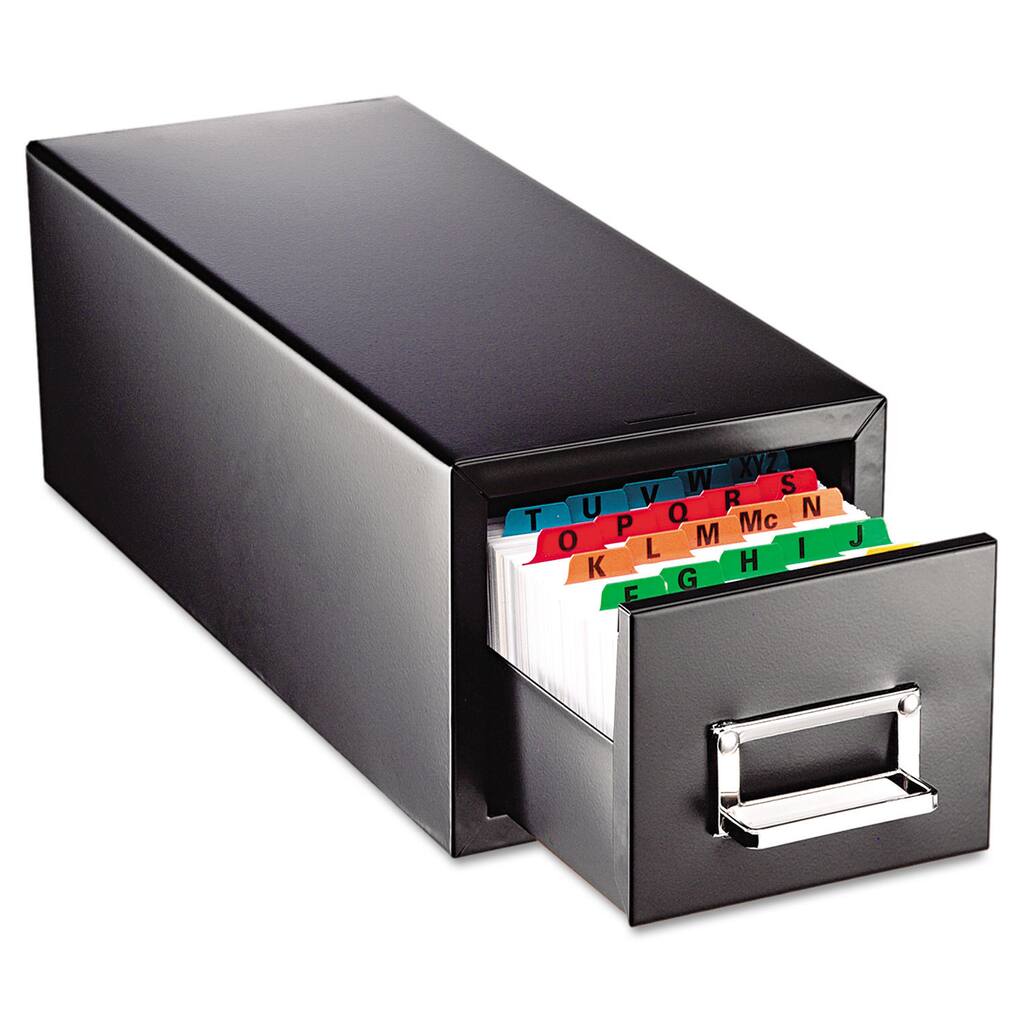 SteelMaster Drawer Card Cabinet Holds 1 500 4 x 6 cards 8 7/8 x 18 1/8 x 8
