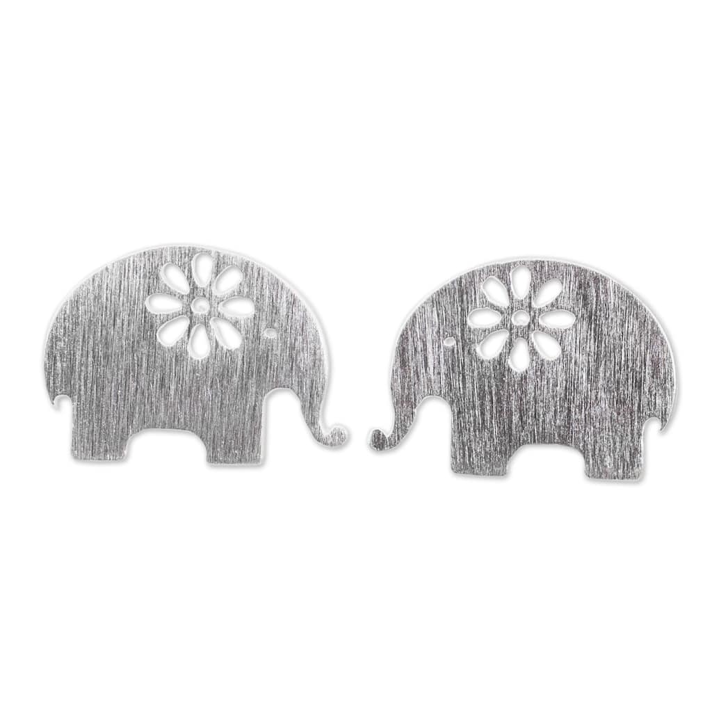 Handmade Blooming Elephants Earrings (Thailand) - 0.3L*0.4W