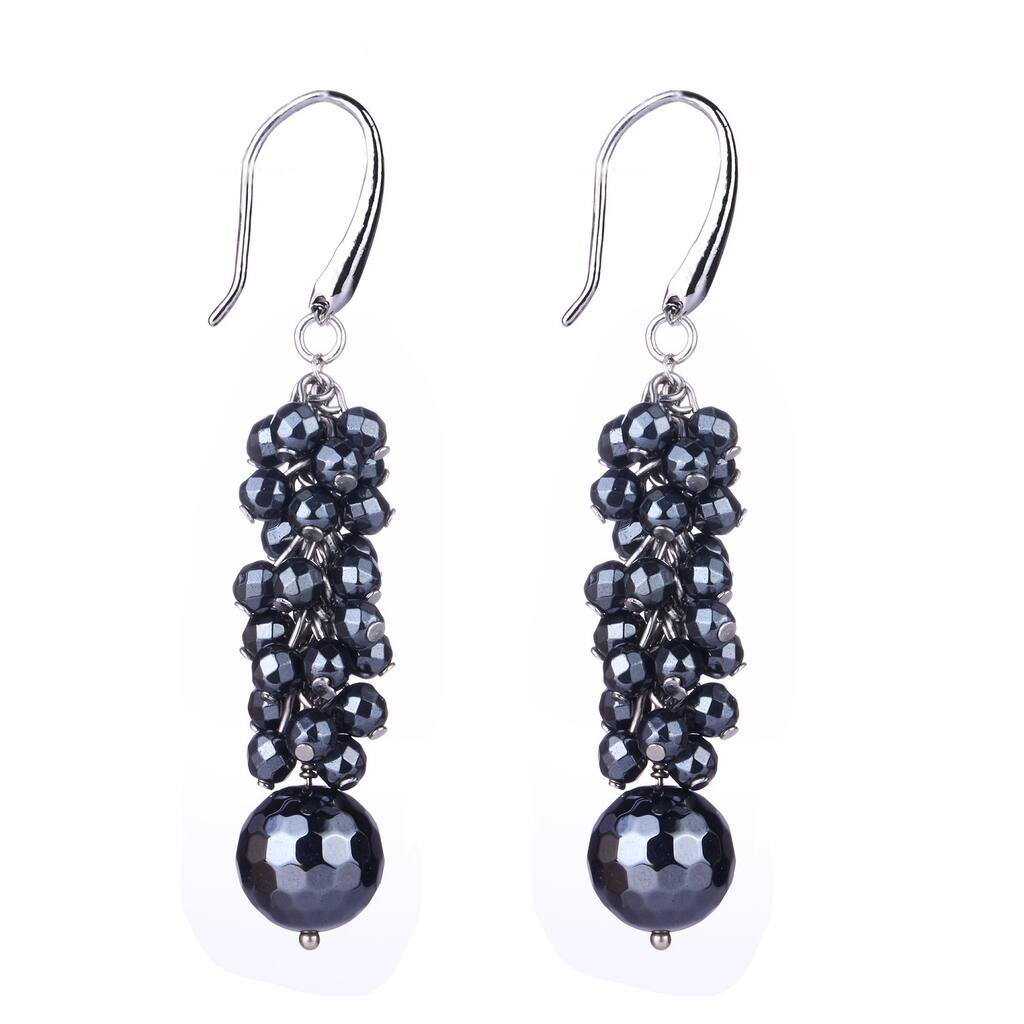 Sterling Silver 13.03ct Black Spinel Dangle Earrings
