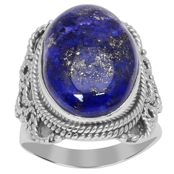 12# Genuine Lapis Lazuli Stone 925 Sterling Silver Handmade Rings