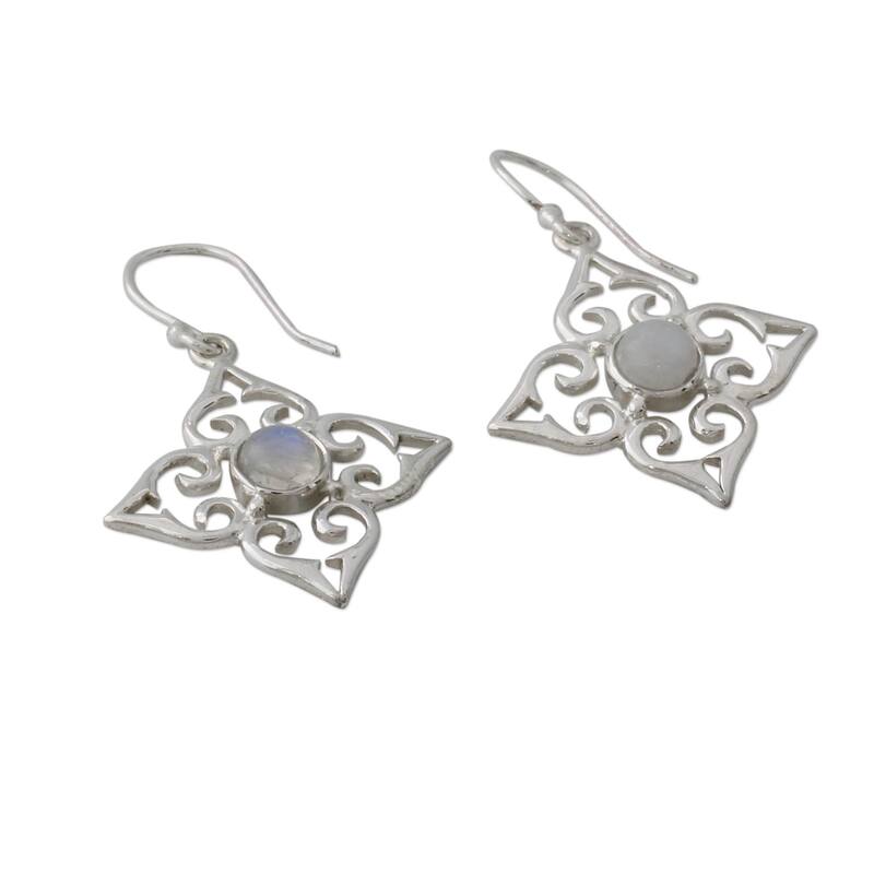 Handmade Four Seasons Rainbow Moonstone Earrings (India)