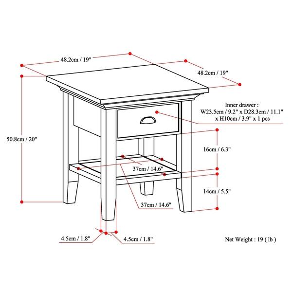 Shop Wyndenhall Mansfield Solid Wood 19 Inch Wide Square Rustic End Side Table 19 1 Inches Wide 19 1 Inches Wide On Sale Overstock 13925198