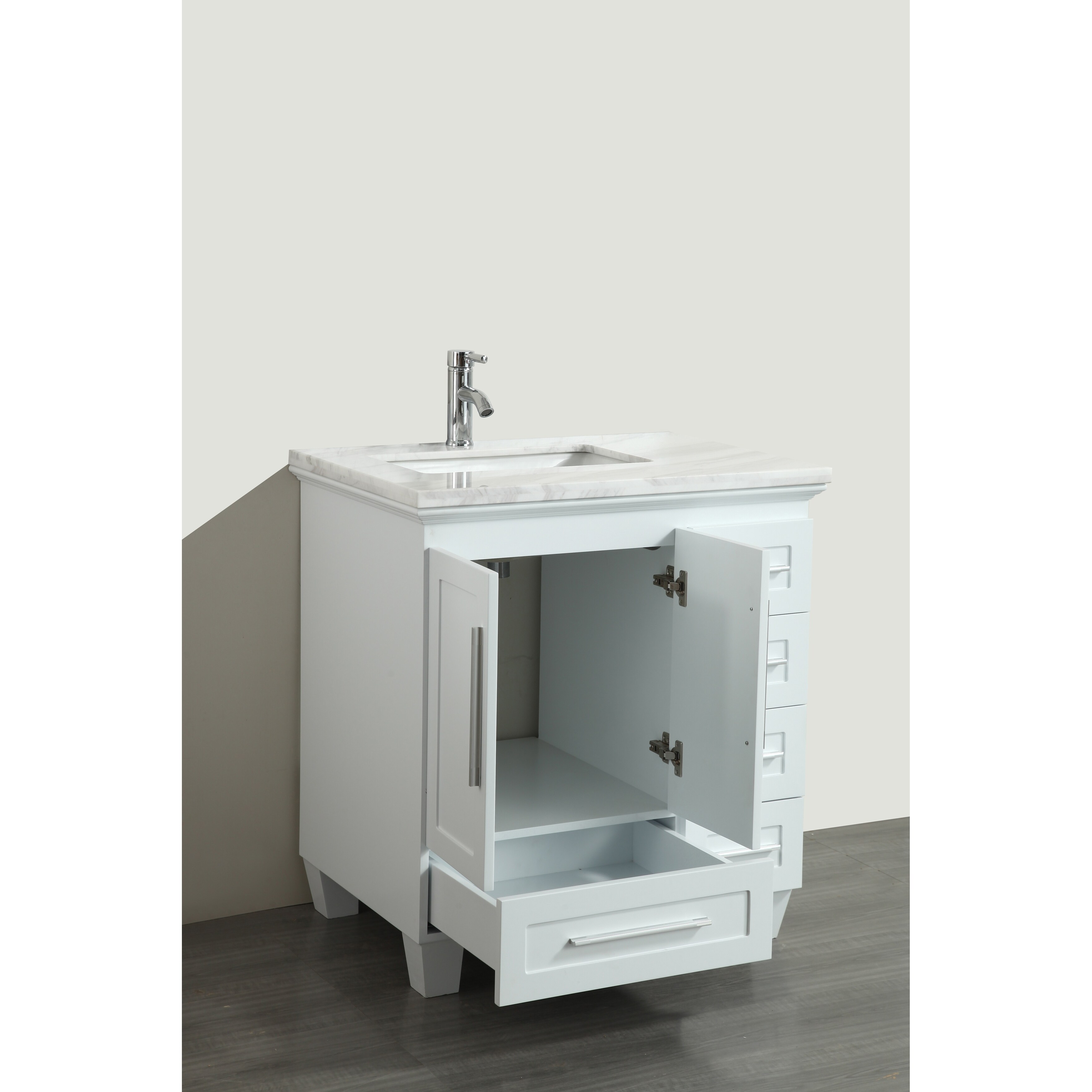 Shop Eviva Loon Transitional White 30 Inch Bathroom Vanity With