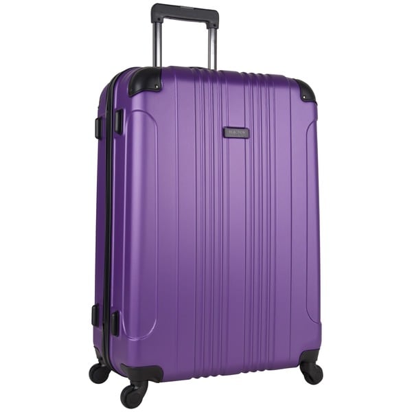 purple hand luggage