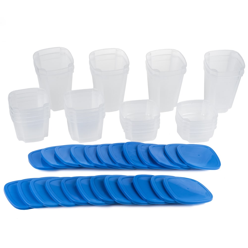 Sterilite Tumblers Plastic Drinking Glass Cups 20 Ounce Blue Tint, Set of 8