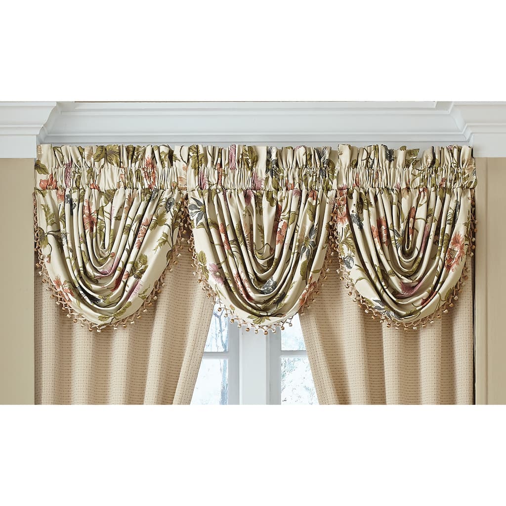 Croscill Daphne Waterfall Window Swag Valance - 48.5 x 33