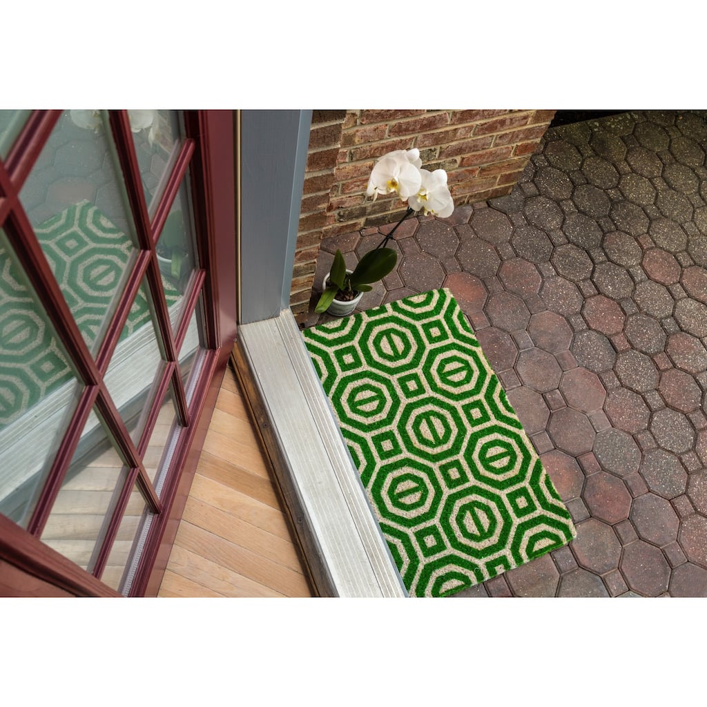 Entryways Georgian Geo Handwoven Coconut Fiber Doormat