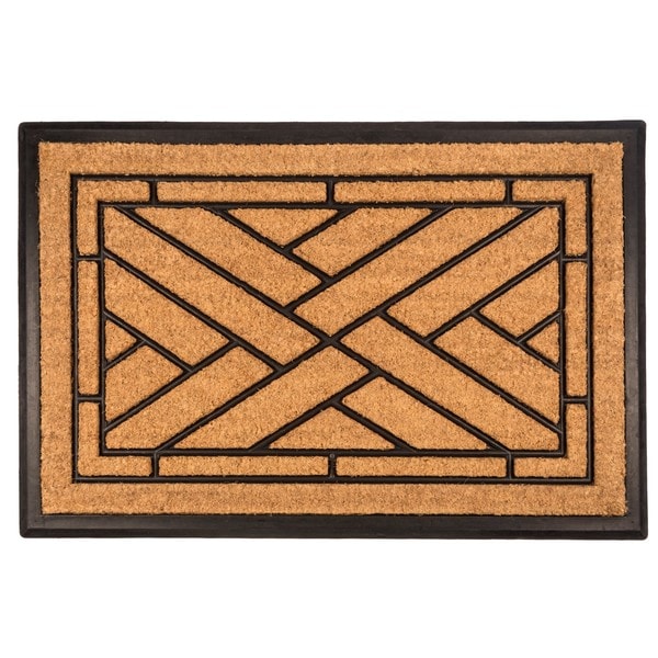 Diagonal Tiles Recycled Rubber And Coir Doormat