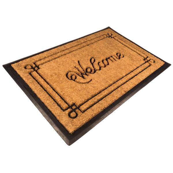 Shop Welcome With Border 24x36 Recycled Rubber And Coir Doormat