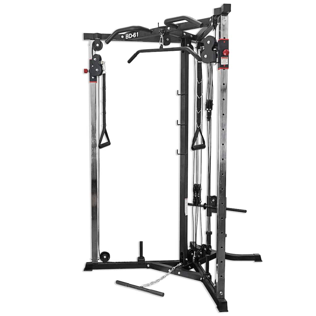Valor Fitness BD-61 Cable Crossover Machine w/ Lat Pull Down Bar, Cable Row Machine, and Pull Up Station