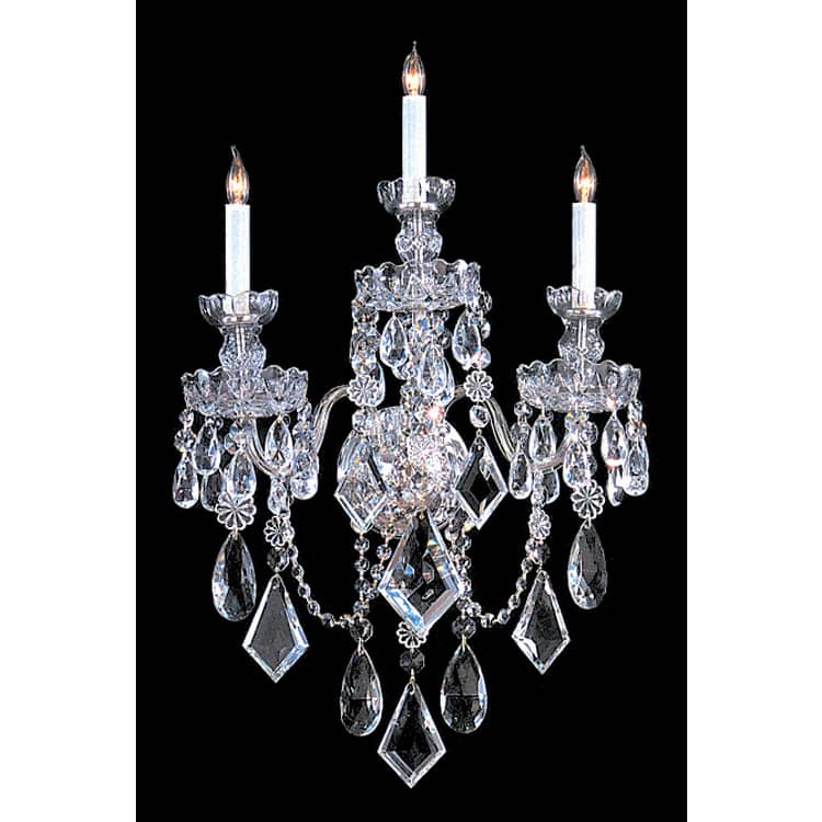 Traditional Crystal 3-light Polished Chrome/ Crystal Wall Sconce - Silver
