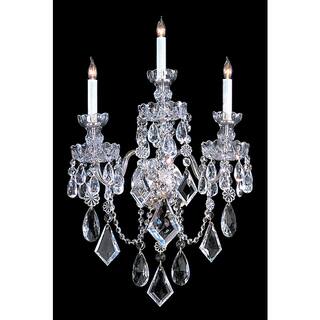 Traditional Crystal 3-light Polished Chrome/ Crystal Wall Sconce - Silver